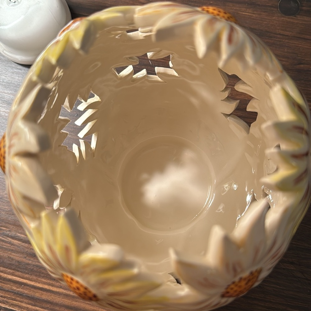 1978 Sunflower Ceramic Candle Holder Sun City, AZ Tipton - Picture 5 of 6